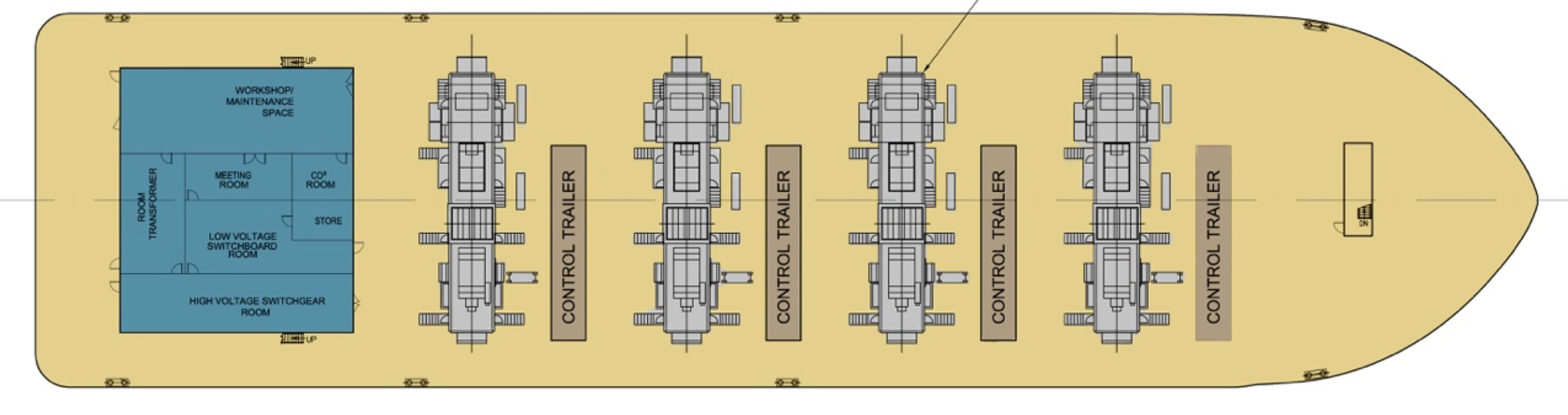 Power Barge: 120 MW Turbine Configuration Layout